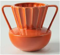 Orange Vase with Two Handles