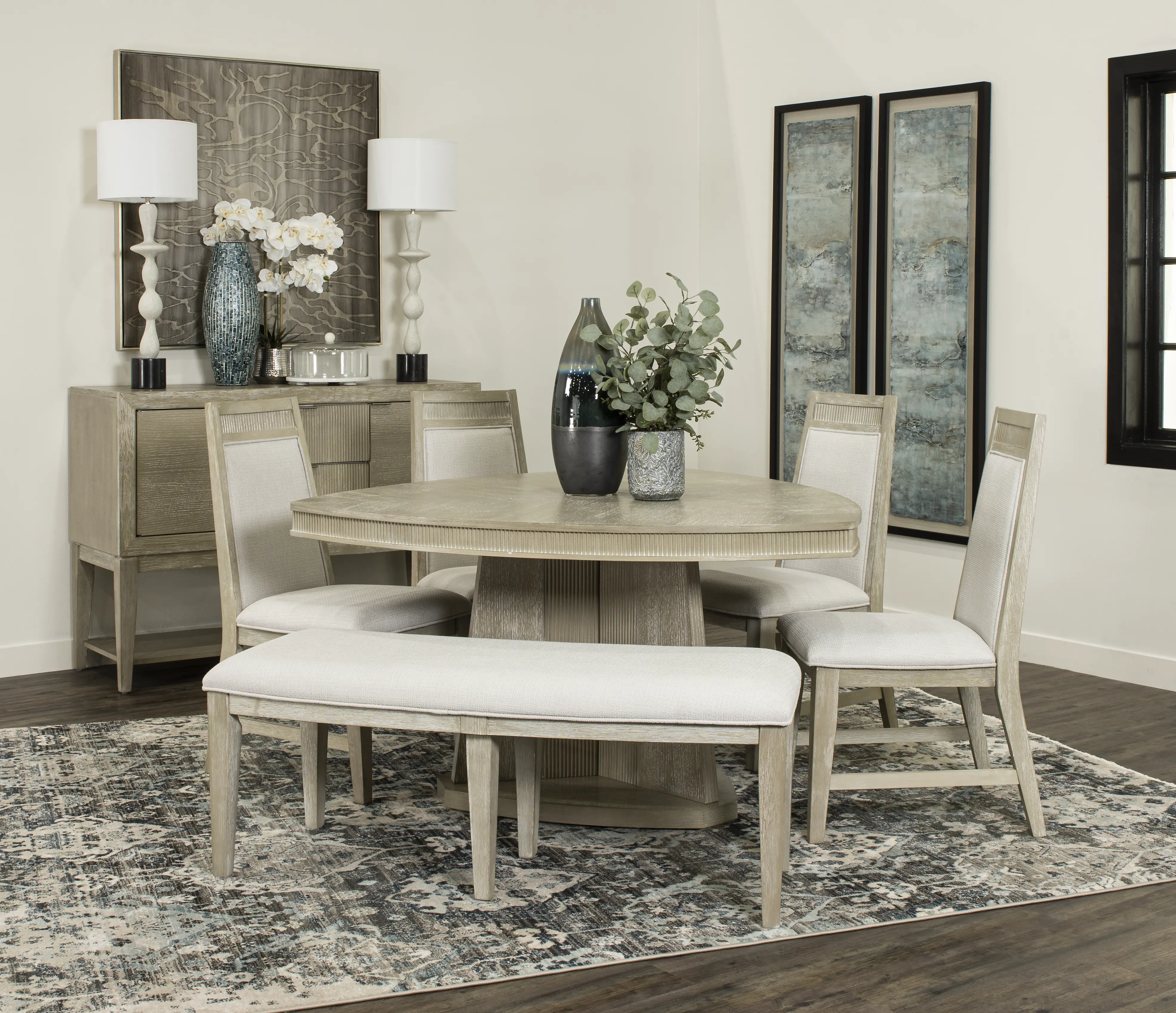 Positano Gray 6 Piece Dining Room Set-1