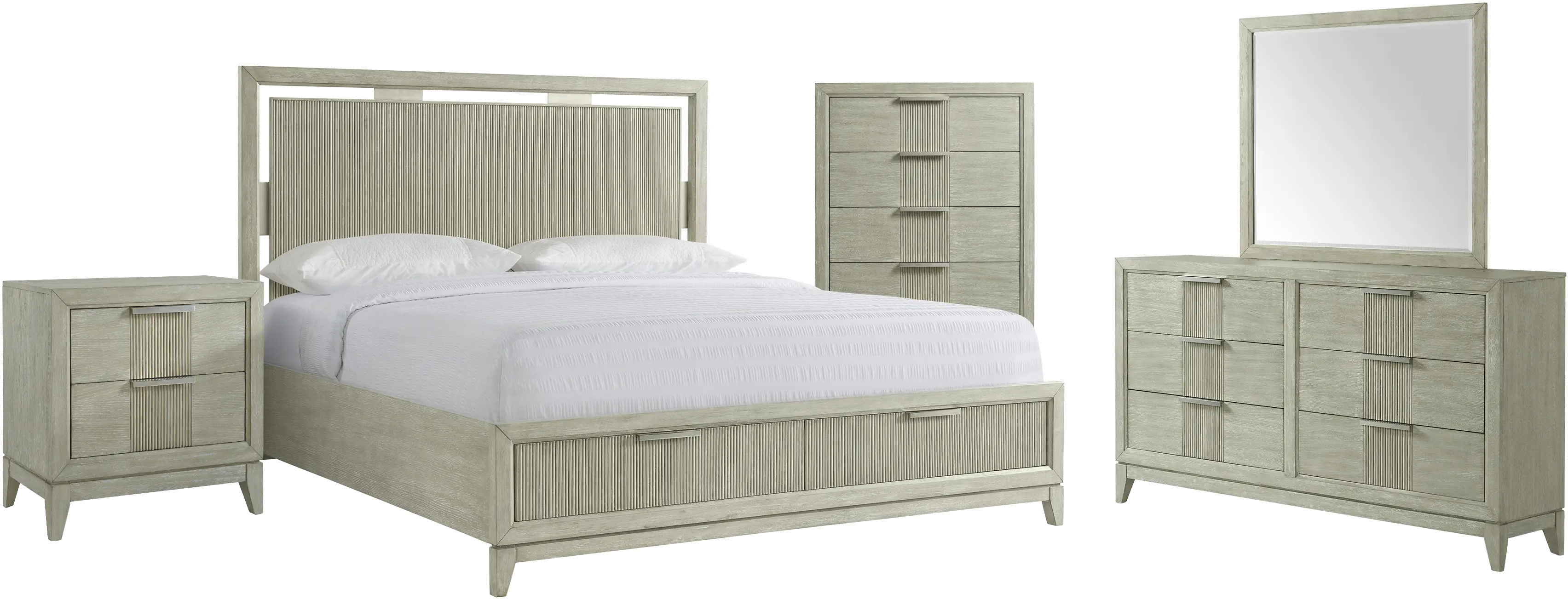 Positano Gray 4 Piece Queen Bedroom Set-1