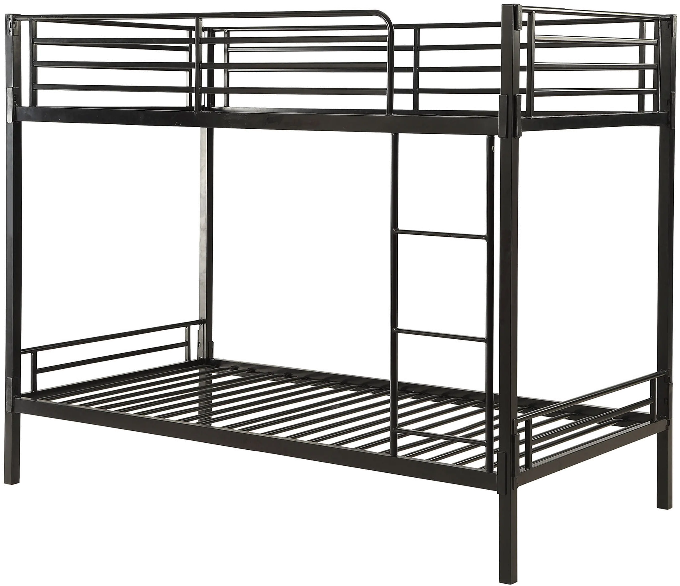 Black Metal Twin-over-Twin Bunk Bed - Boltzero-1