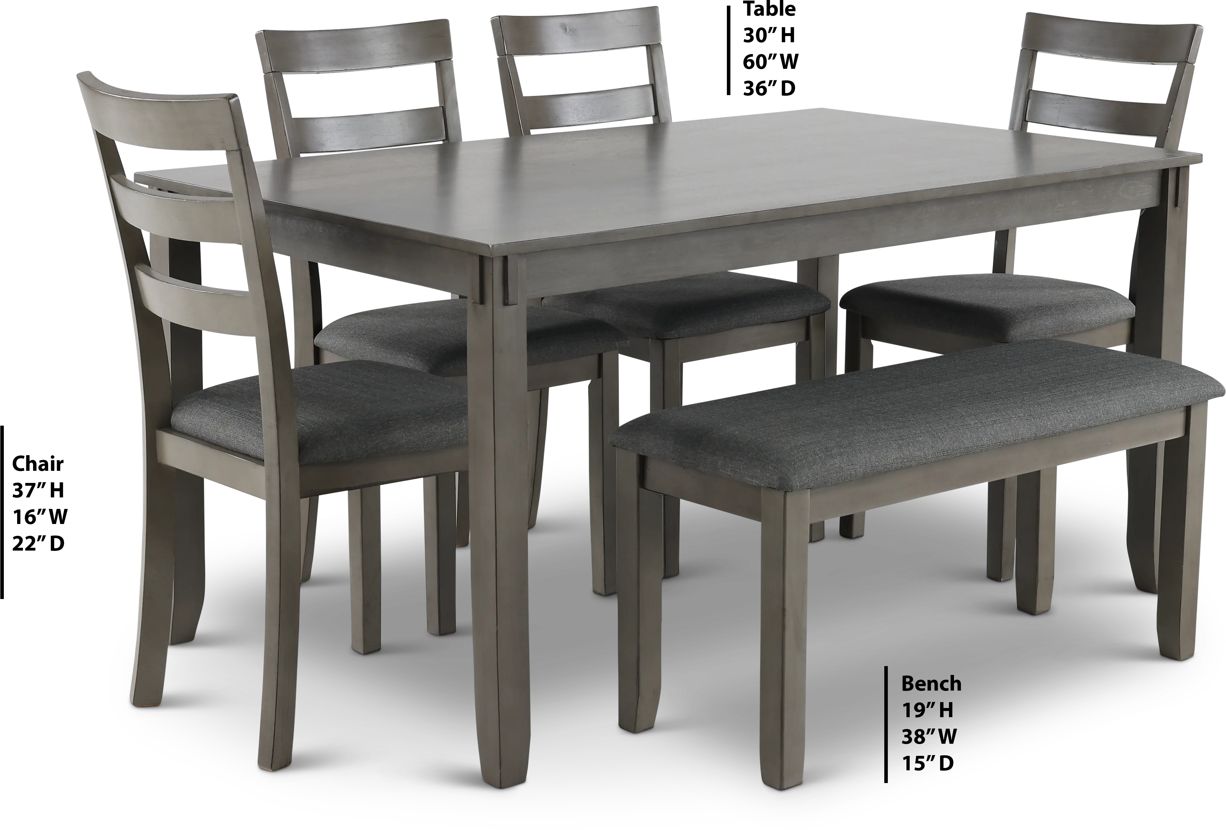 Bridson Gray 6 Piece Dining Room Set-3
