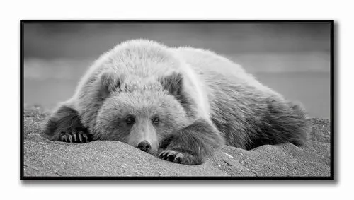 Black and White Bedroom Eyes Fine Art Print in Black Floater Frame-2
