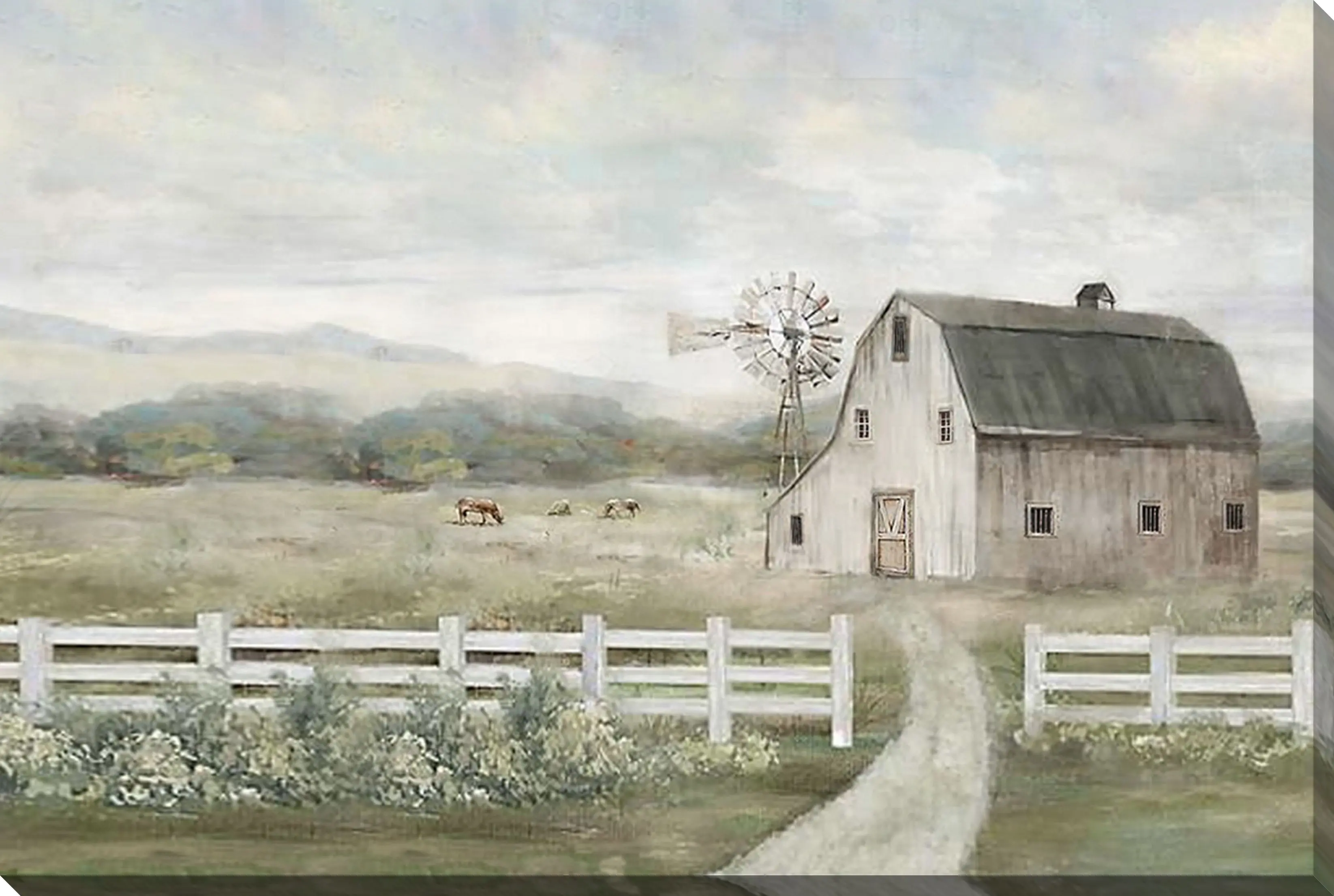 Farming Serenity Hand Embellished Canvas Wall Art-1