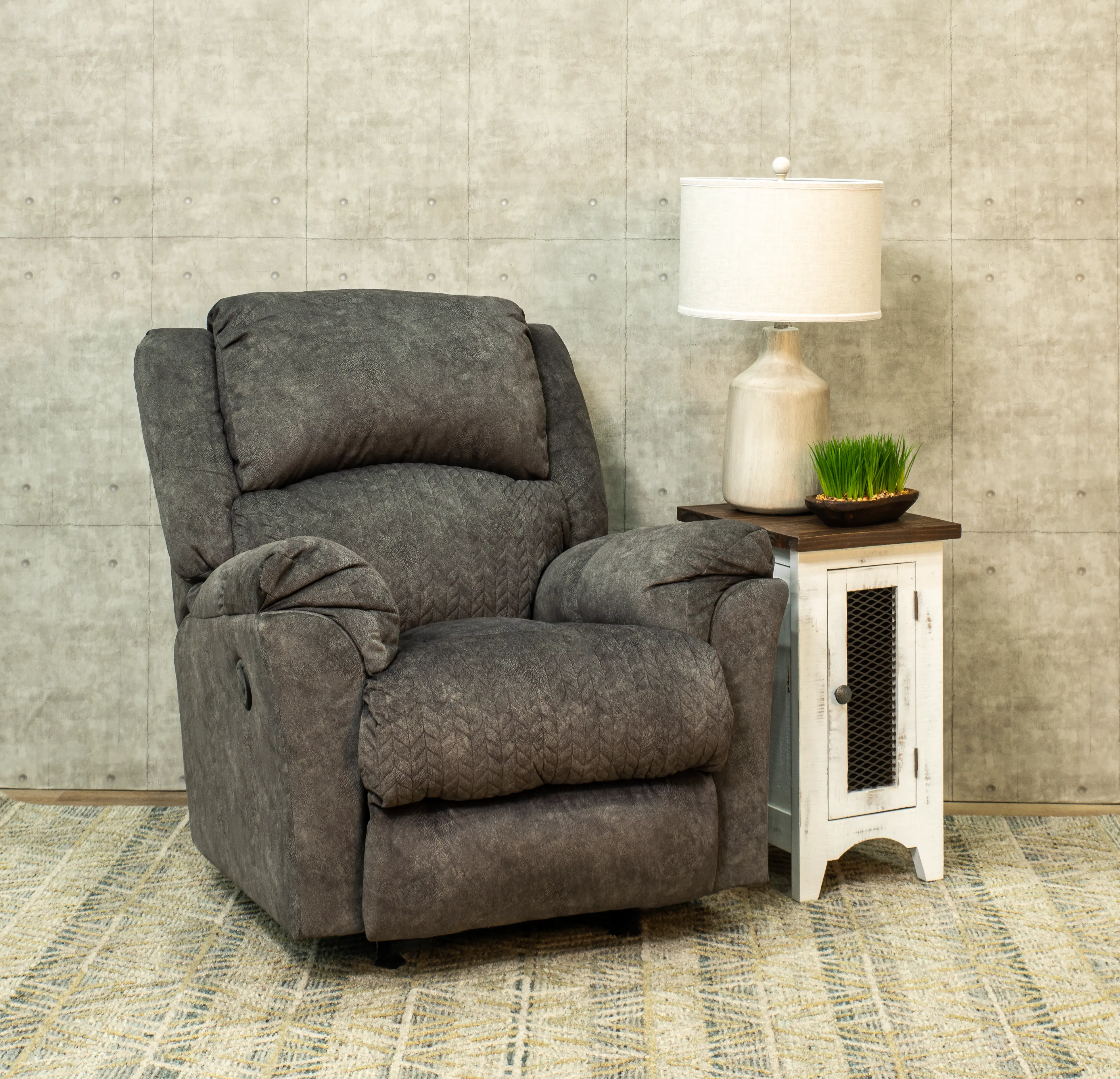 64785-2/1792-28 Malloy Gray Power Rocker Recliner-2