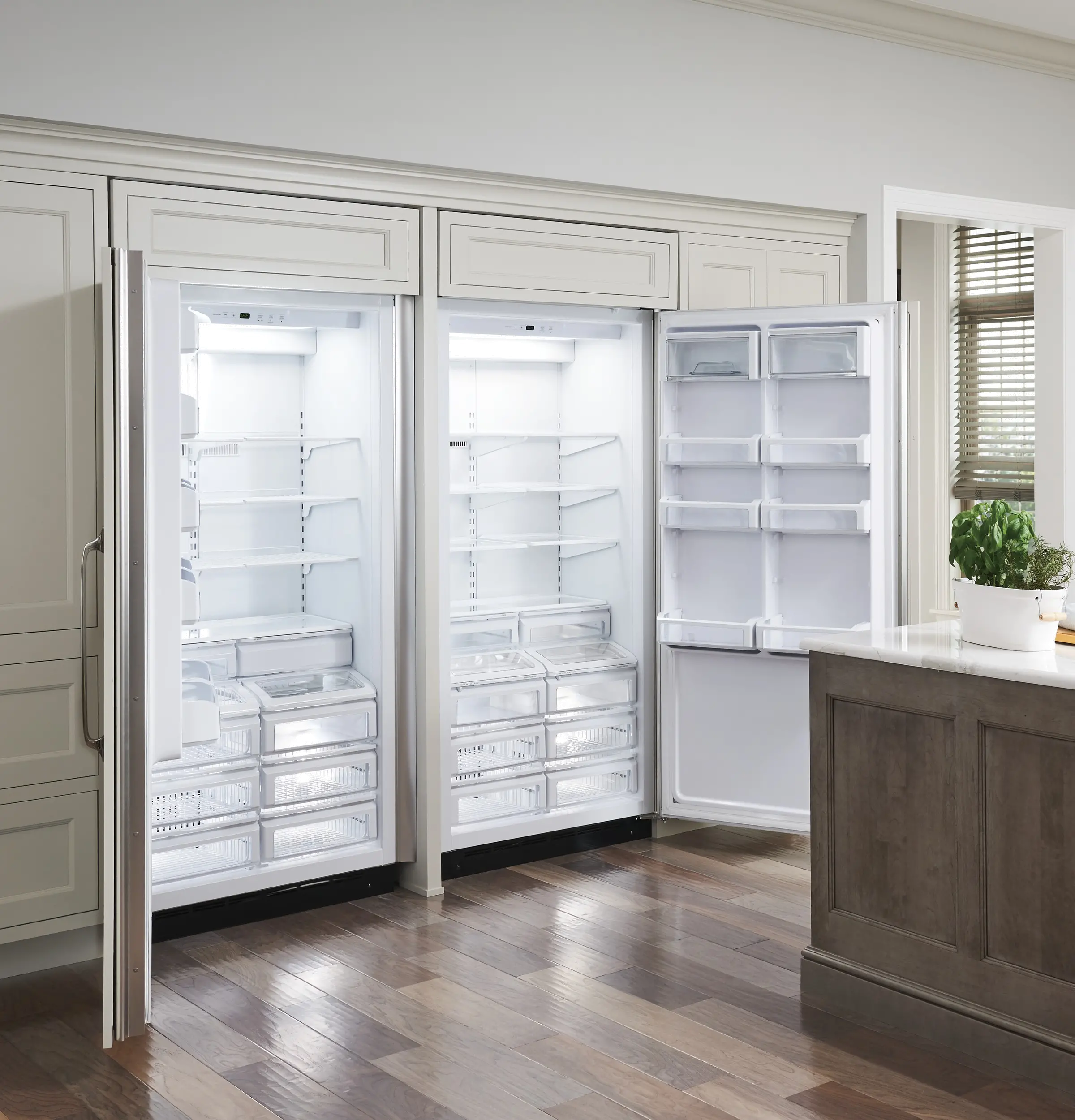 ZIFS360NNLH Monogram 30 Inch Column Freezer - 21.9 cu. ft. Stainless Steel-2