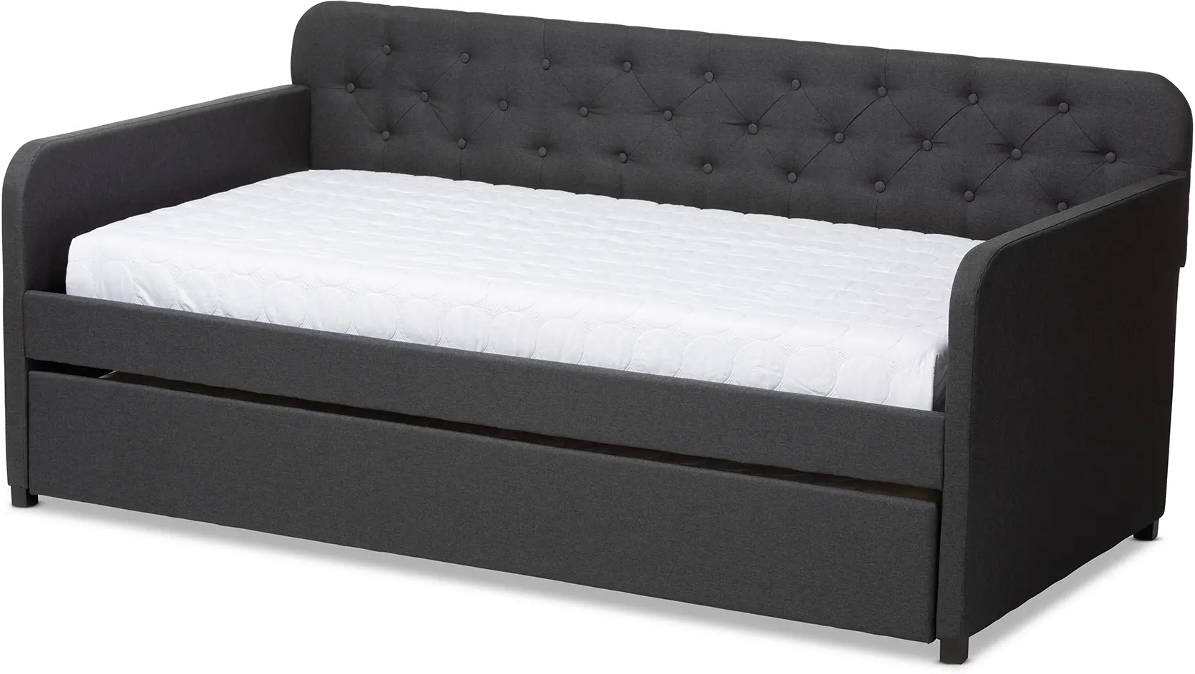 150-9016-RCW Modern Charcoal Upholstered Twin Daybed - Tahlia-1
