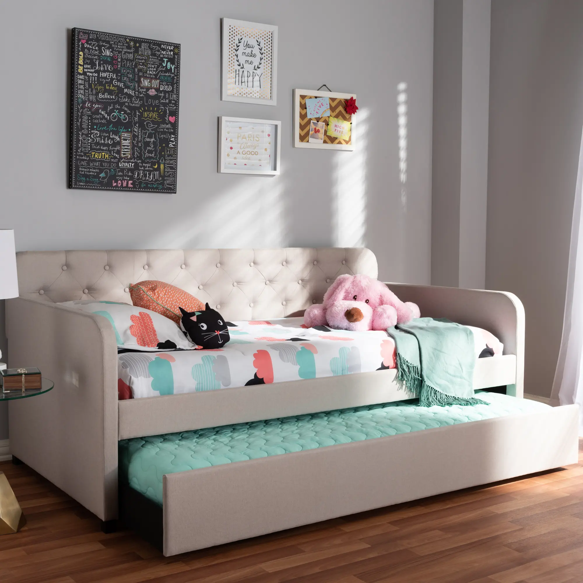 150-9015-RCW Modern Beige Upholstered Twin Daybed - Tahlia-3