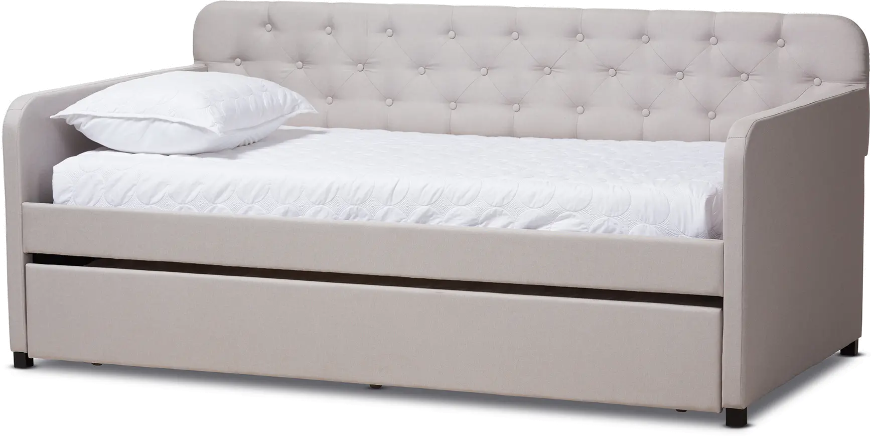 150-9015-RCW Modern Beige Upholstered Twin Daybed - Tahlia-1