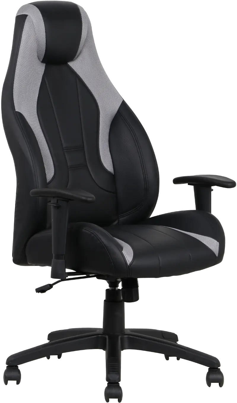 Commander Black and Silver Gaming Chair