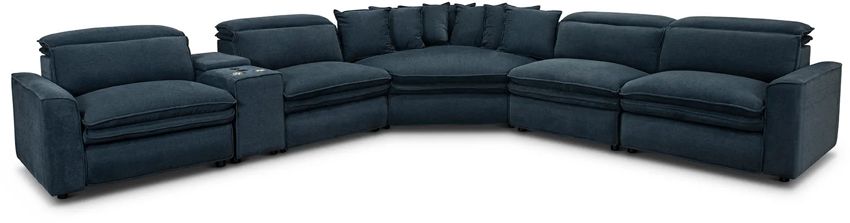 Biggie Eclipse Navy Blue Power Reclining Sectional with XL Wedge-1