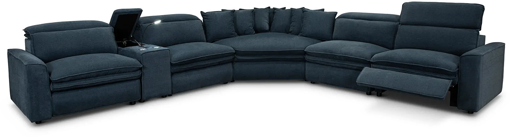 Biggie Eclipse Navy Blue Power Reclining Sectional with XL Wedge-3