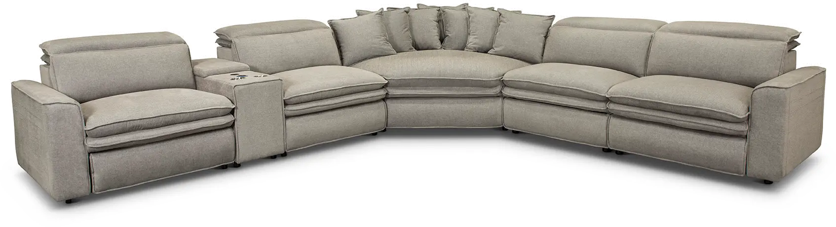 Biggie Storm Light Gray Power Reclining Sectional with XL Wedge-1