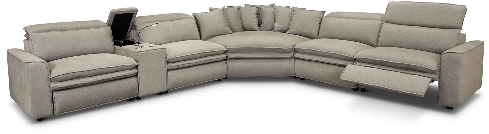 Biggie Storm Light Gray Power Reclining Sectional with XL Wedge-3