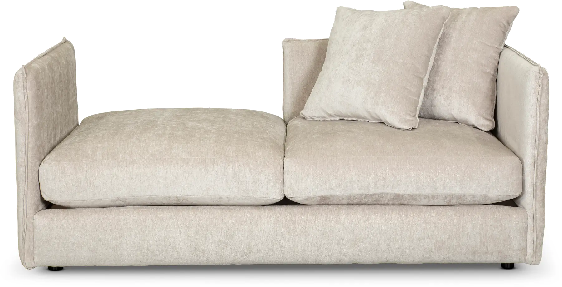 Right Side Facing Fog Gold Upholstered Chaise Lounge - Ansel-1