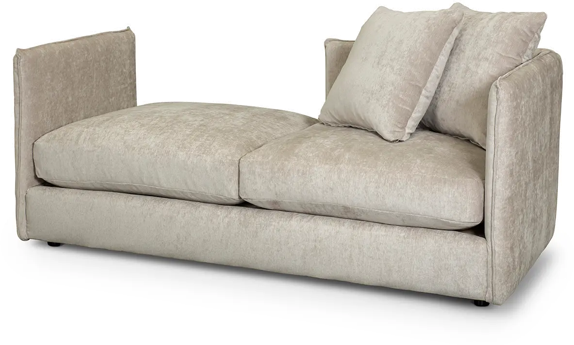 Right Side Facing Fog Gold Upholstered Chaise Lounge - Ansel-3