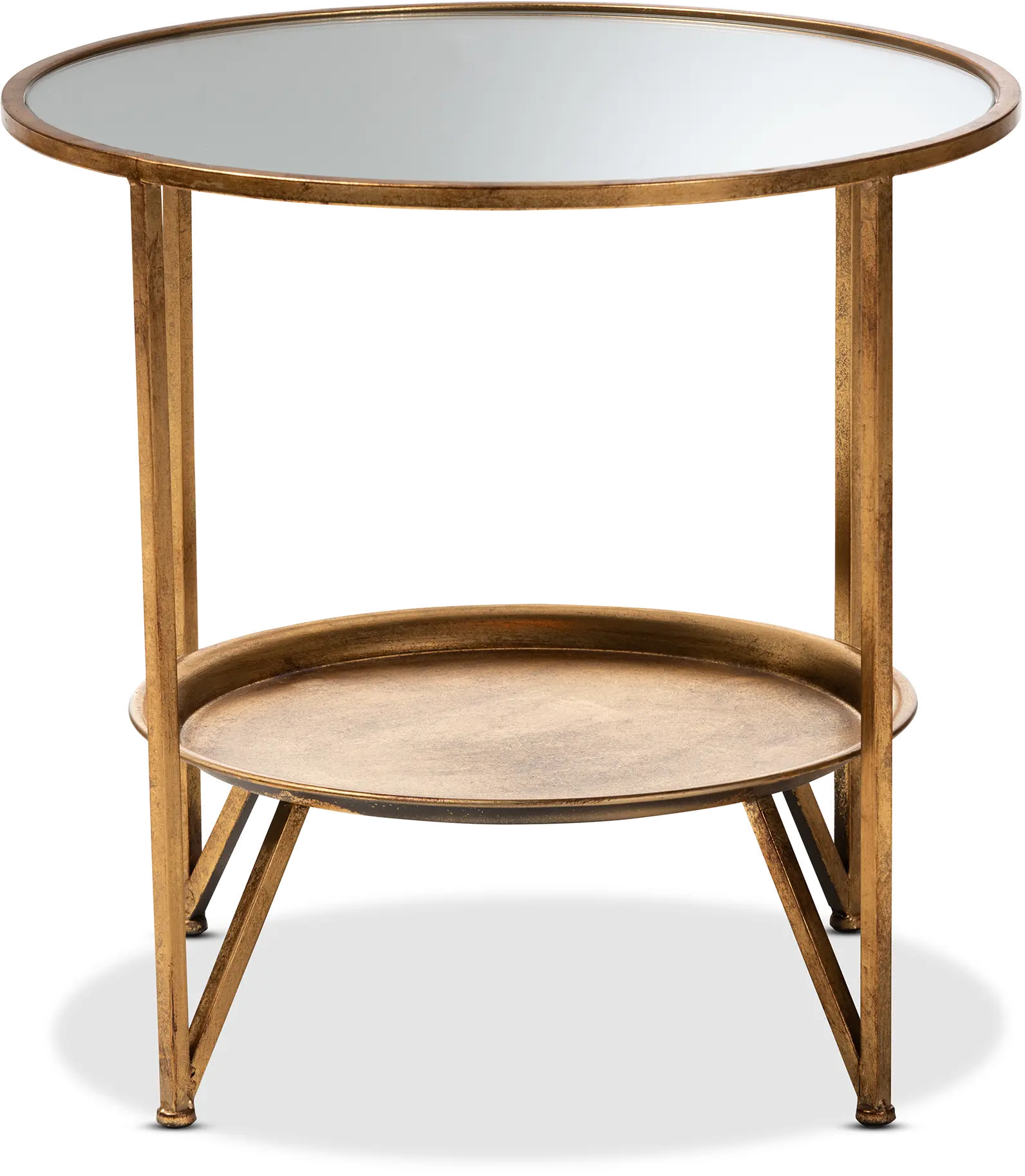151-9067-RCW Modern Gold and Mirrored Glass Accent Table - Astra-1