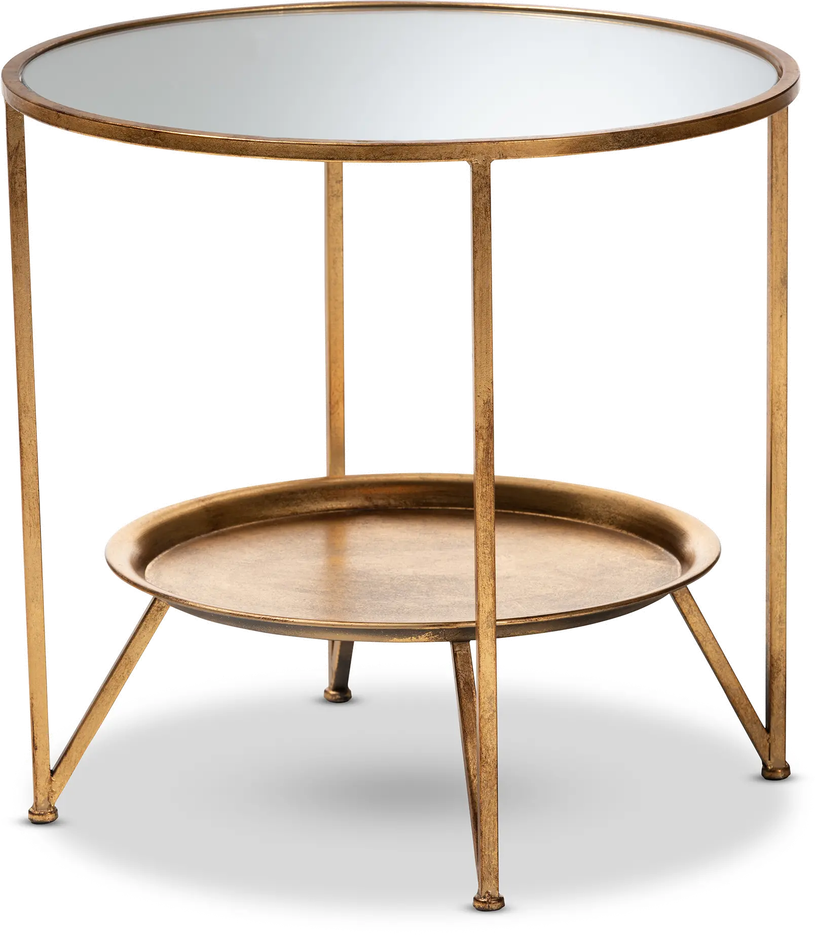 151-9067-RCW Modern Gold and Mirrored Glass Accent Table - Astra-4