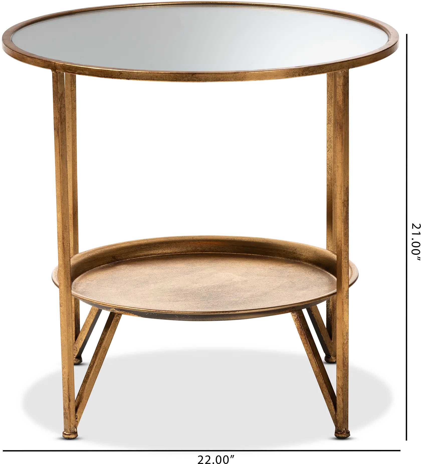 151-9067-RCW Modern Gold and Mirrored Glass Accent Table - Astra-6