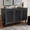 152-9166-RCW Modern Dark Gray 3 Door Entryway Shoe Storage Wide Cabinet - Sheenagh