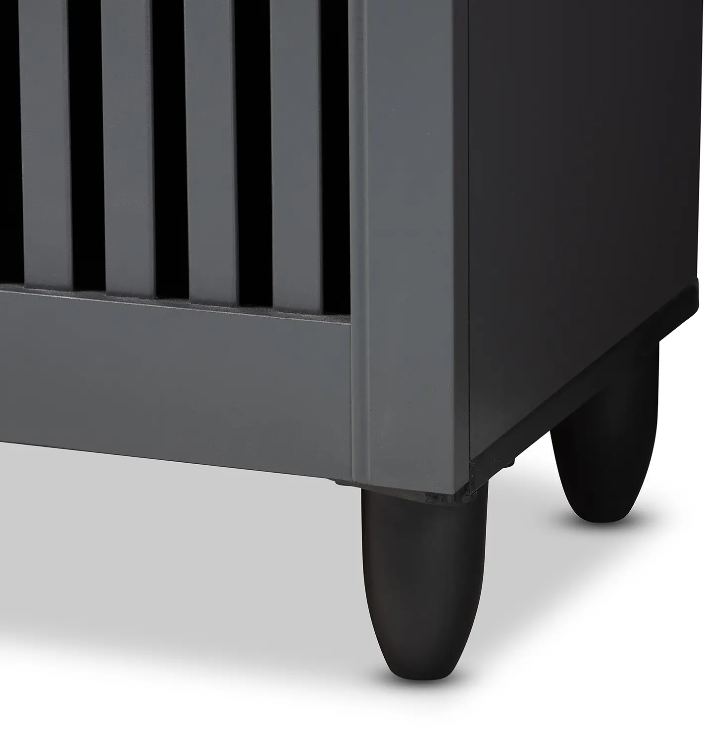 152-9166-RCW Modern Dark Gray 3 Door Entryway Shoe Storage Wide Cabinet - Sheenagh-7