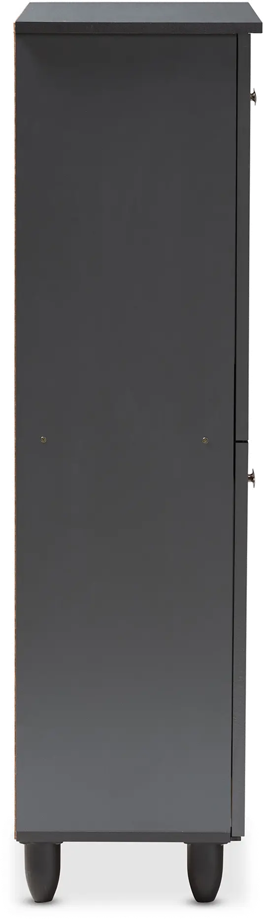 152-9169-RCW Modern Dark Gray 4 Door Entryway Shoe Storage Cabinet - Sheenagh-6