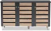 152-9173-RCW Modern Two Tone Oak and Dark Gray 3 Door Shoe Storage Cabinet - Thom
