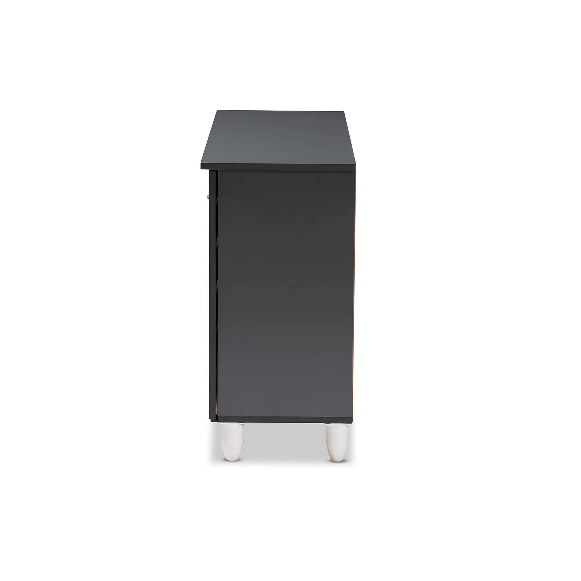 152-9173-RCW Modern Two Tone Oak and Dark Gray 3 Door Shoe Storage Cabinet - Thom-7