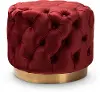 152-9377-RCW Dulcie Red and Gold Ottoman