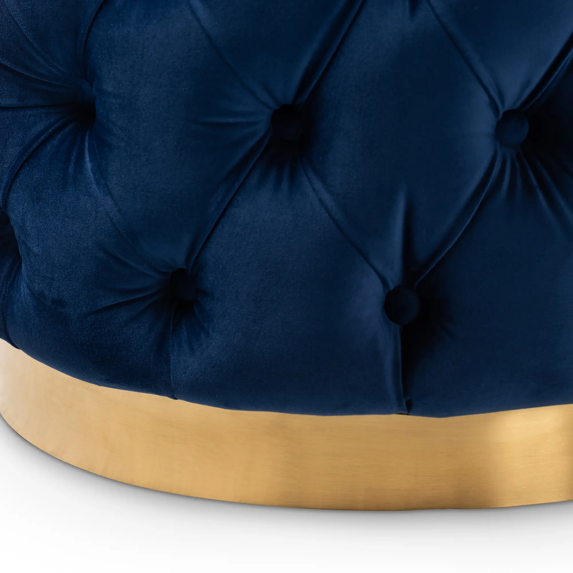 152-9376-RCW Glam Royal Blue Velvet Tufted Ottoman - Dulcie-4