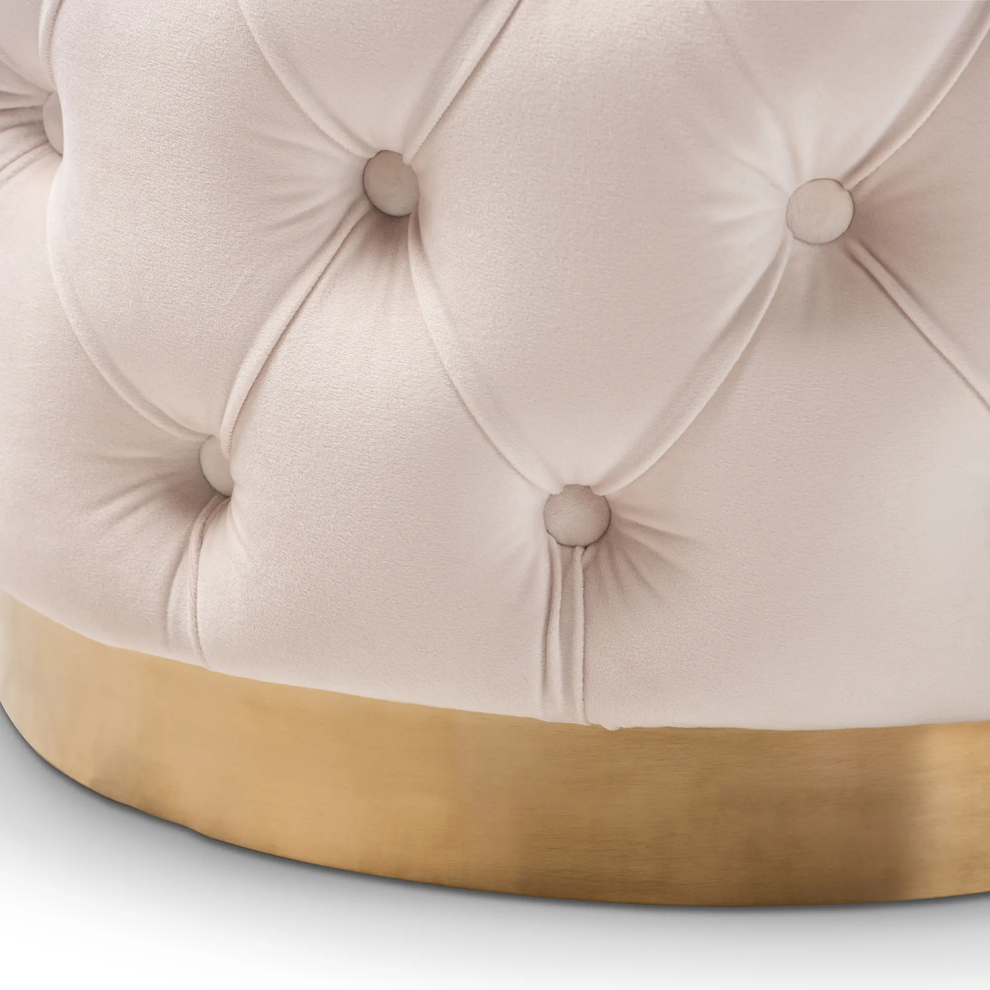 152-9379-RCW Glam Light Beige Velvet Tufted Ottoman - Dulcie-4