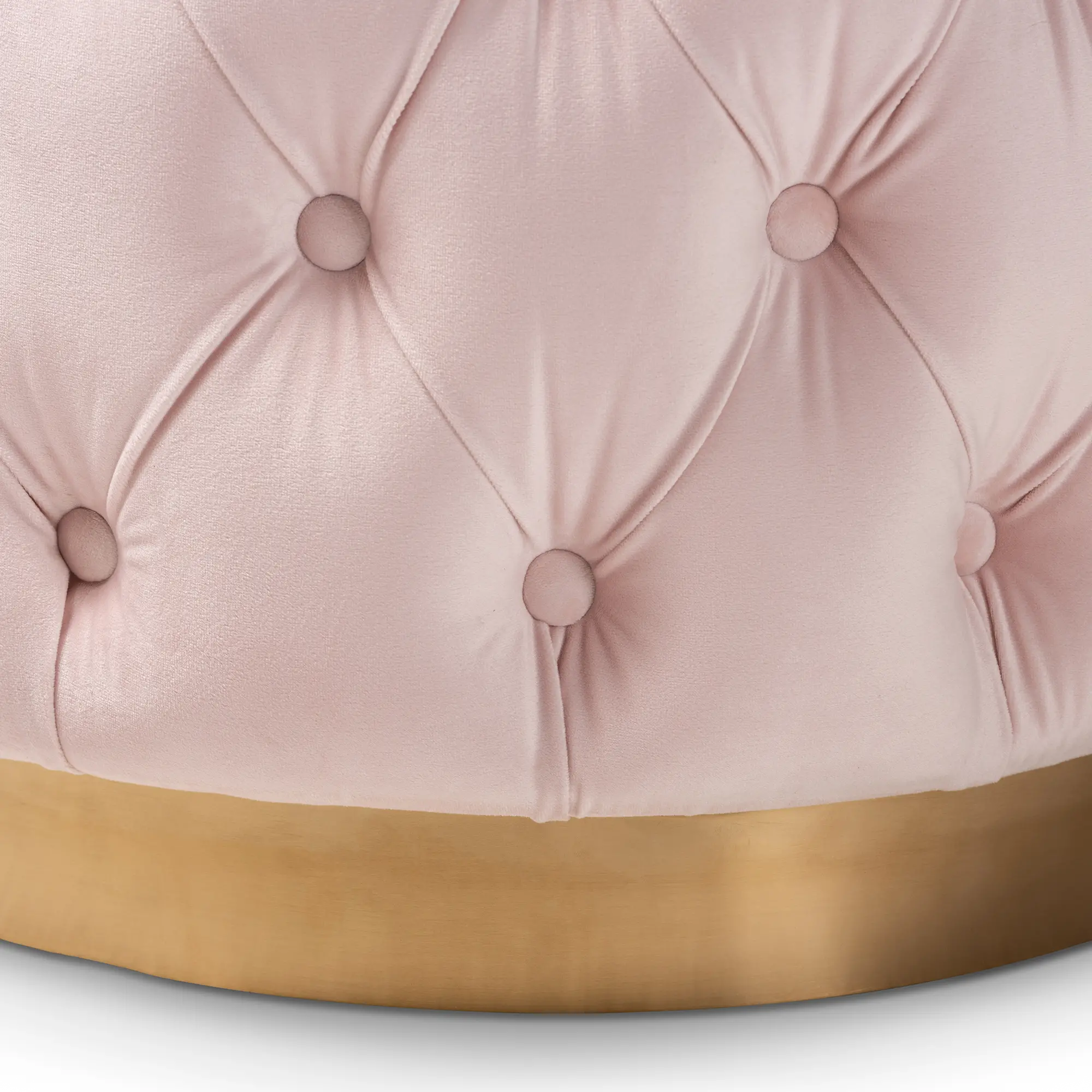 152-9378-RCW Glam Light Pink Velvet Tufted Ottoman - Dulcie-4