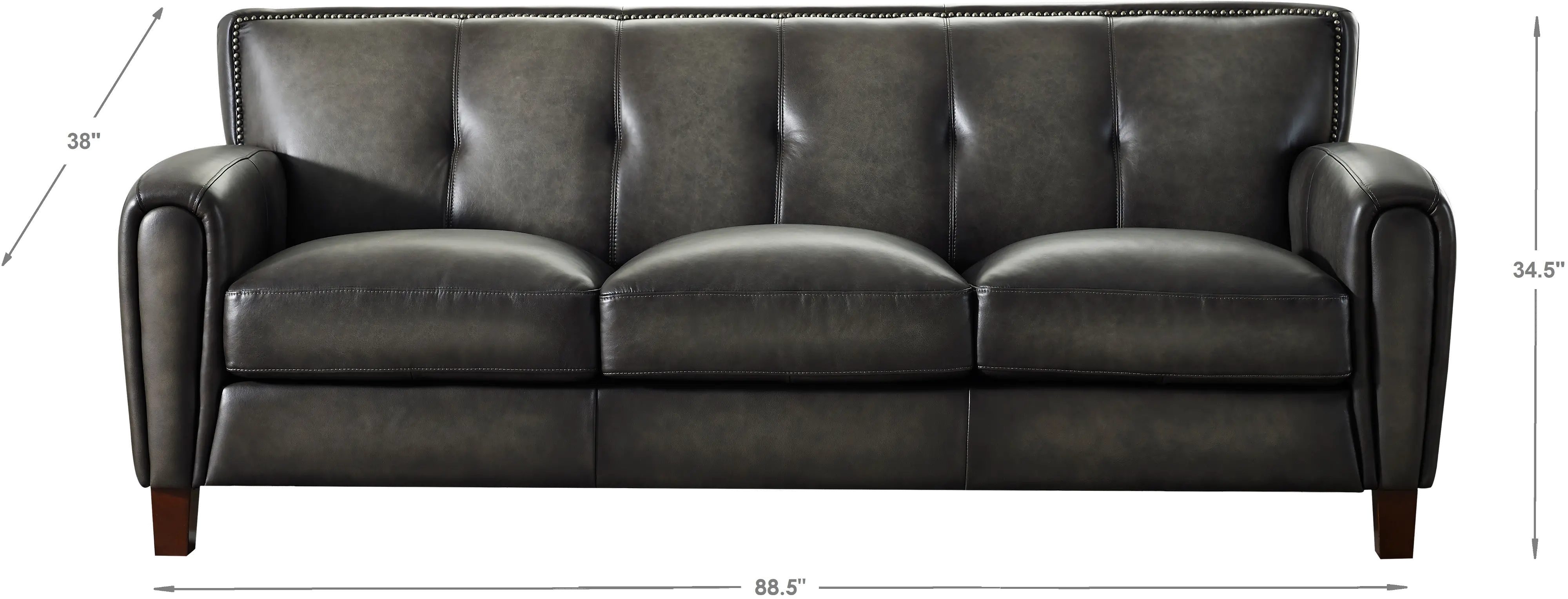 Savannah Ash Gray Leather 2 Piece Living Room Set - Amax Leather-1