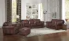 Eglinton Brown Leather 4 Piece Living Room Set