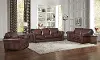 Eglinton Brown Leather 3 Piece Living Room Set