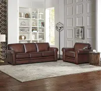Eglinton Brown Leather Sofa and Chair Set