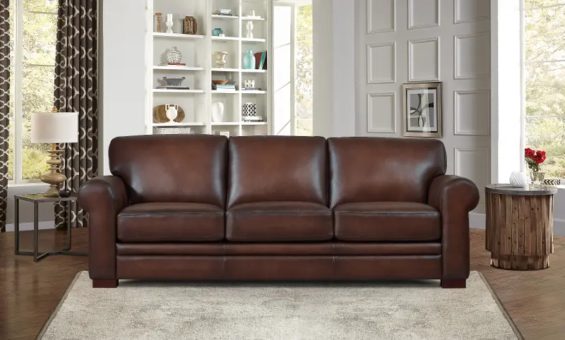 Eglinton Brown Leather Sofa