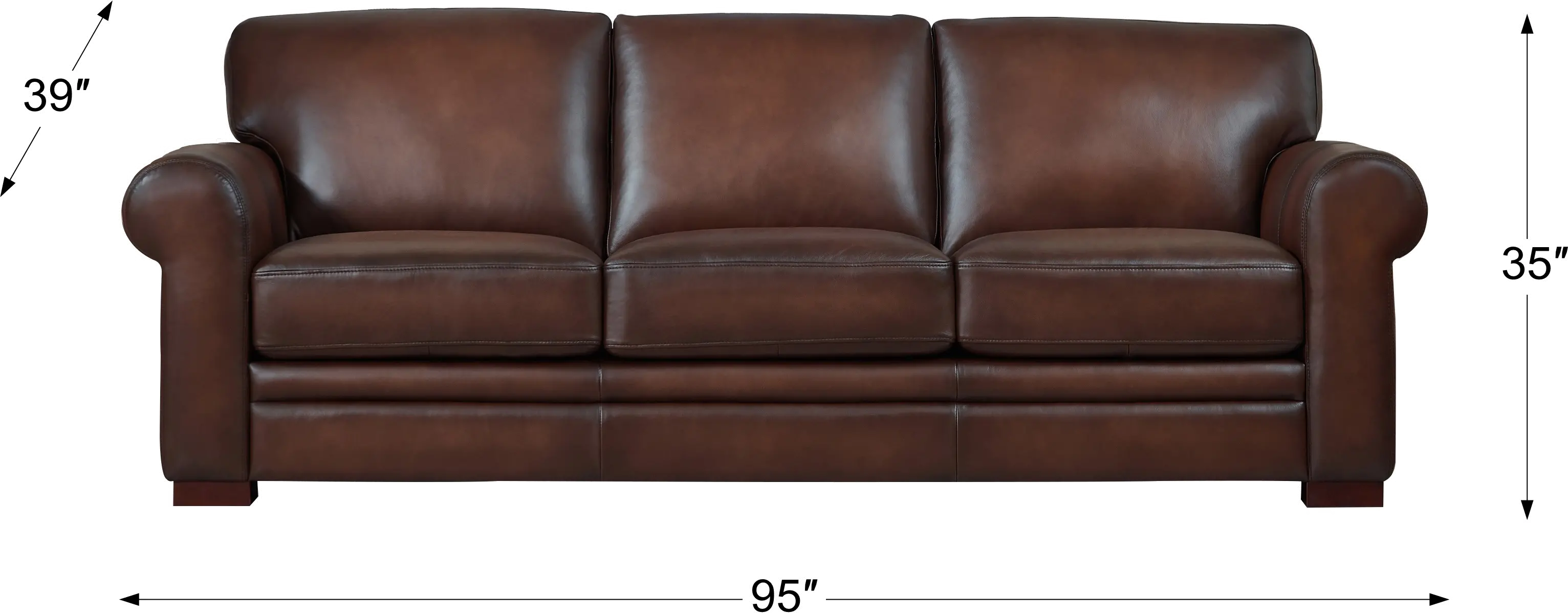Eglinton Brown Leather Sofa-2