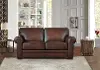 Eglinton Brown Leather Loveseat