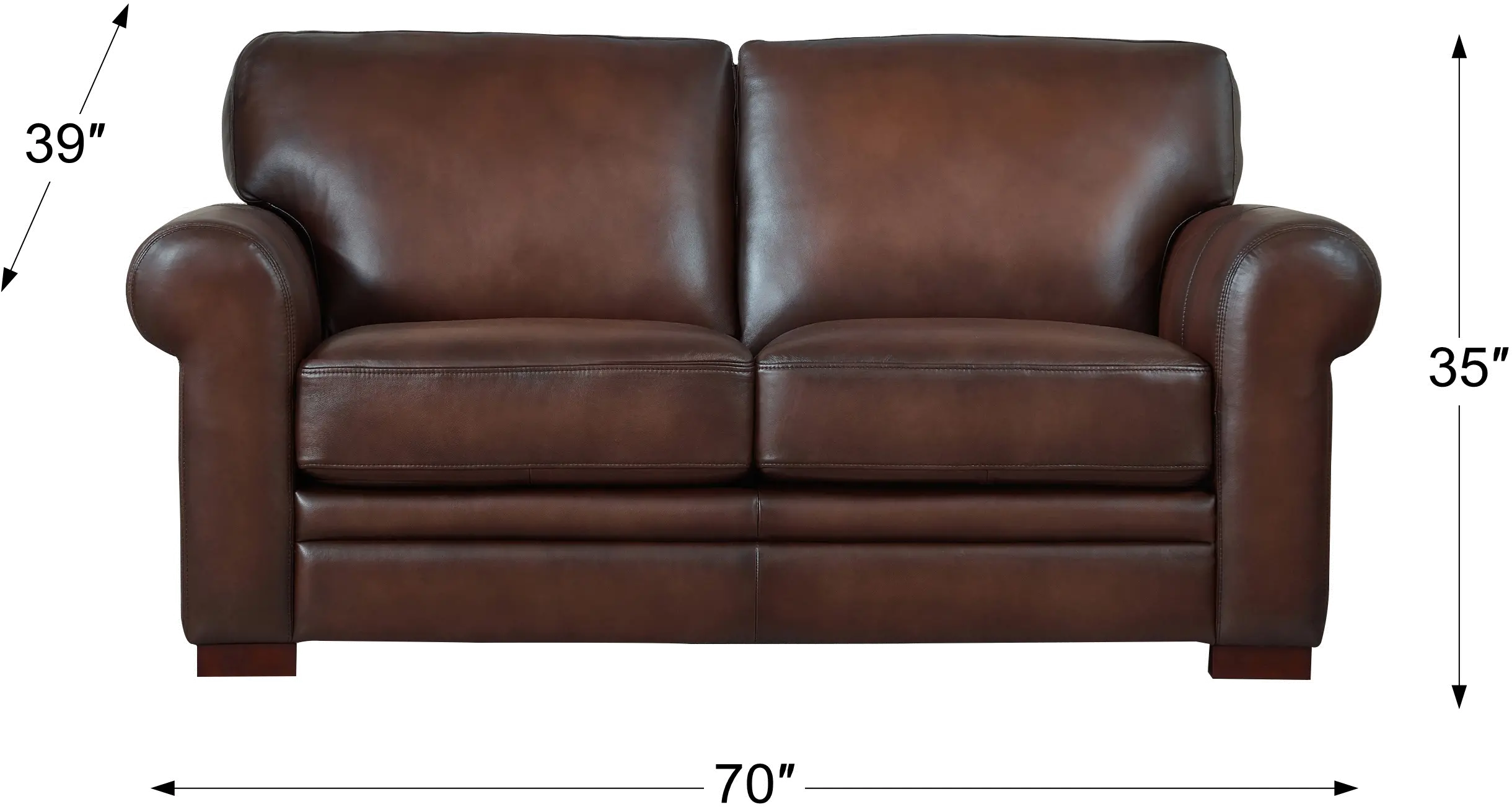 Eglinton Brown Leather Loveseat-1