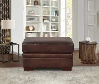 Eglinton Brown Leather Ottoman