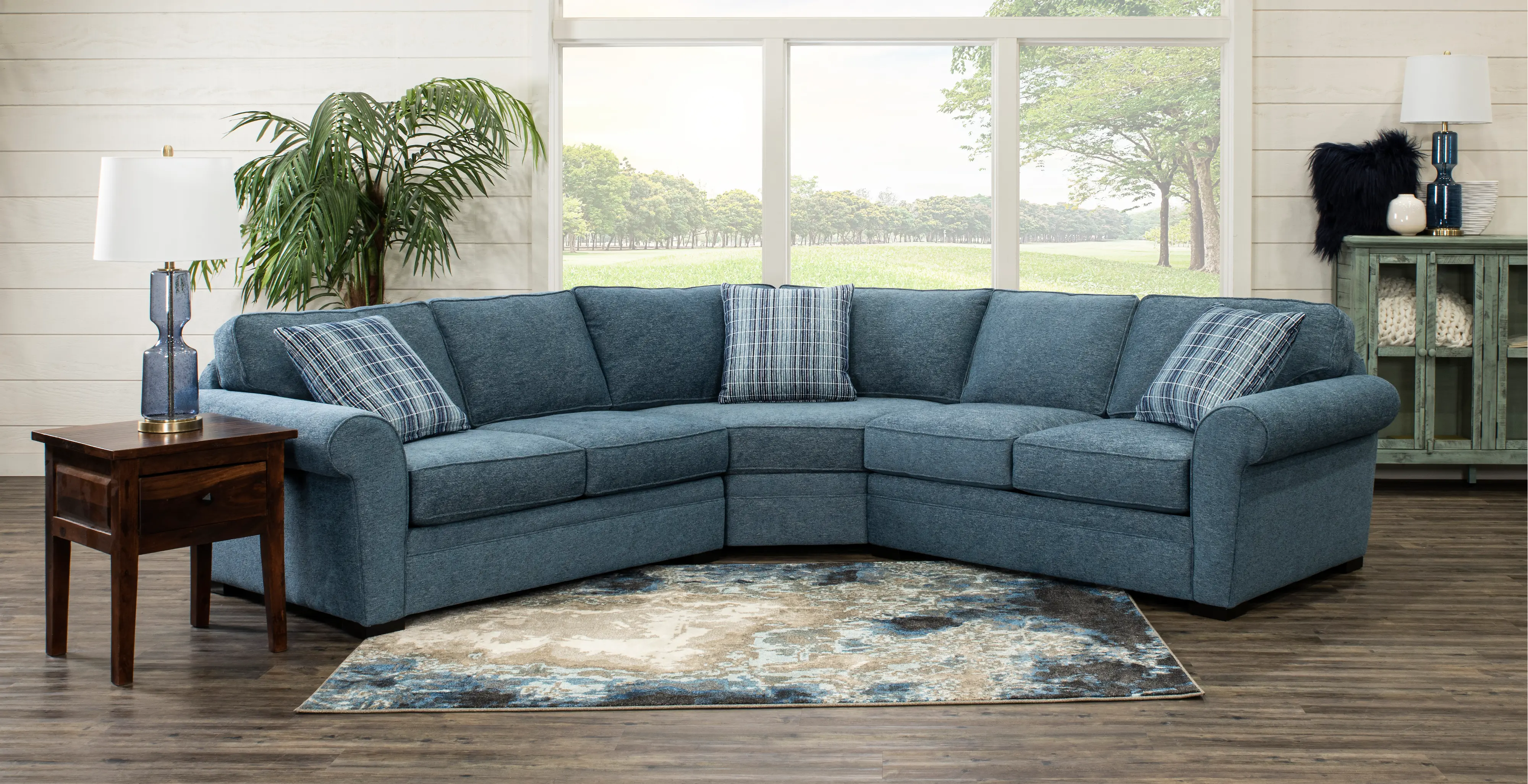 Orion Blue 3 Piece Curved Sectional-2