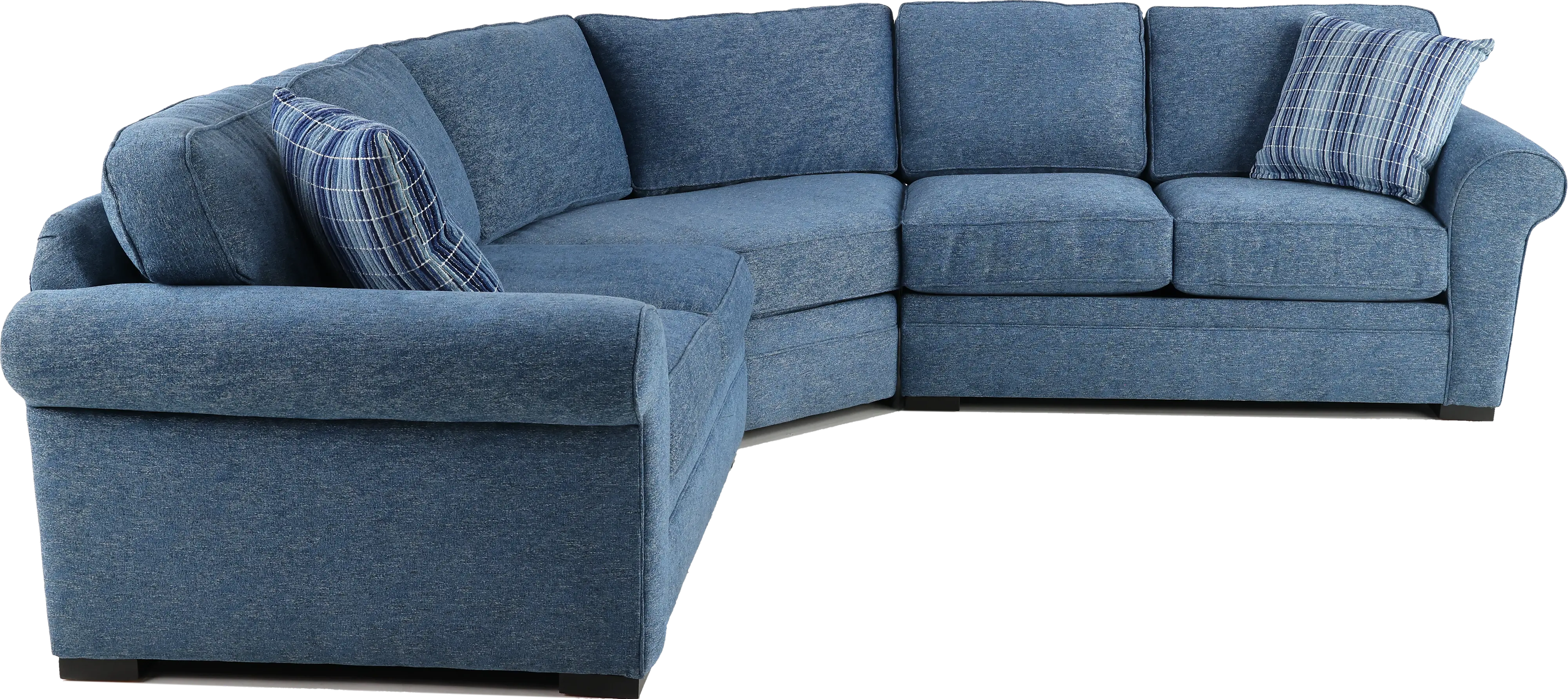 Orion Blue 3 Piece Curved Sectional-4