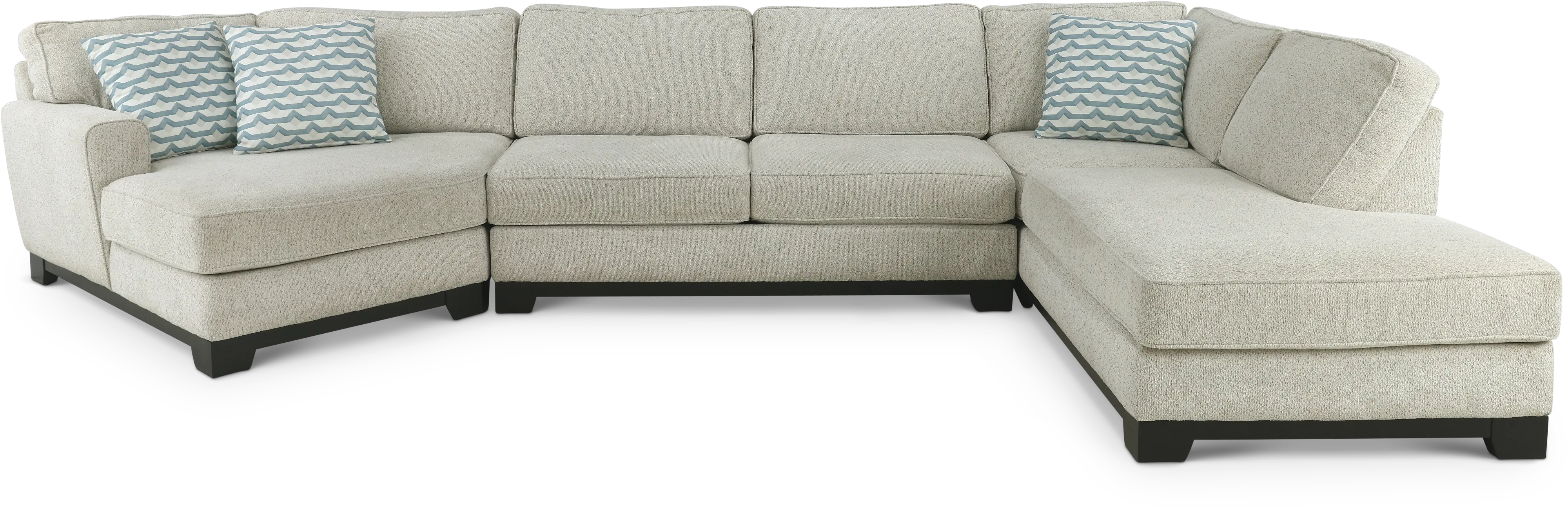 Pisces Off-White 3 Piece Chaise Sectional-1