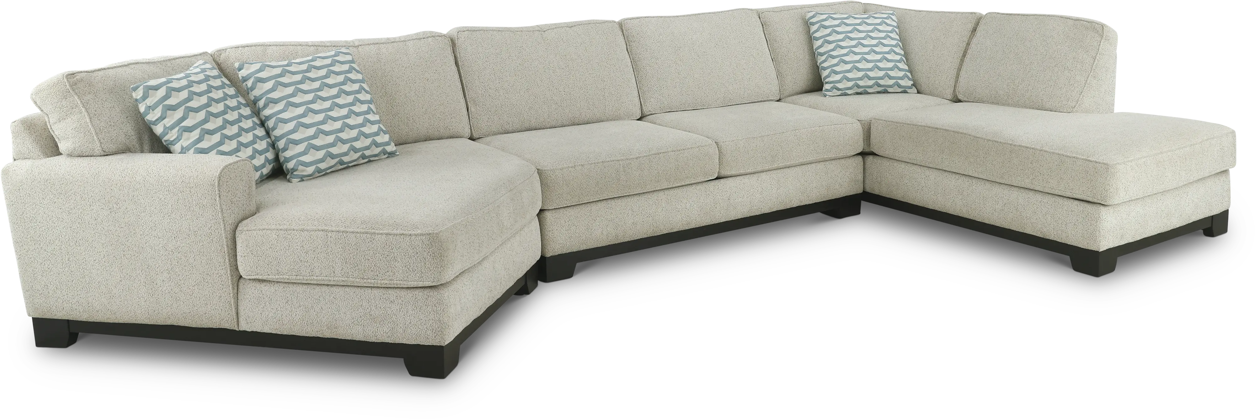 Pisces Off-White 3 Piece Chaise Sectional-6