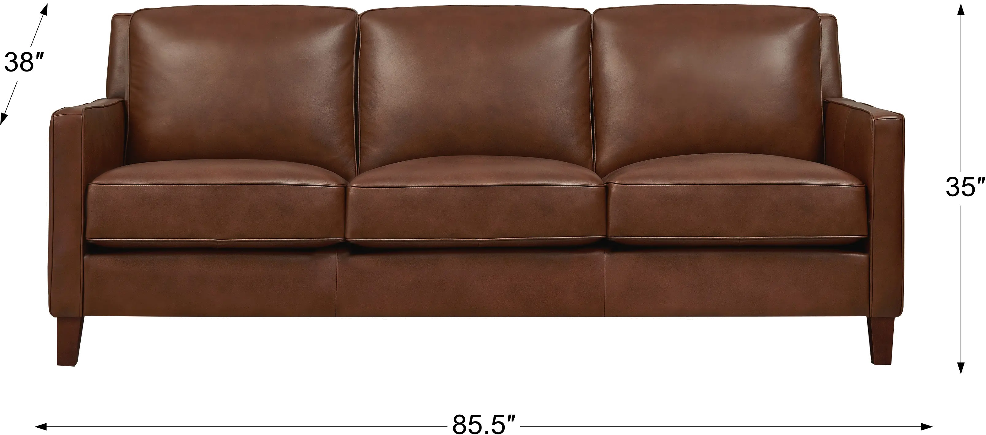 New Haven Brown Leather 3 Piece Living Room Set-1