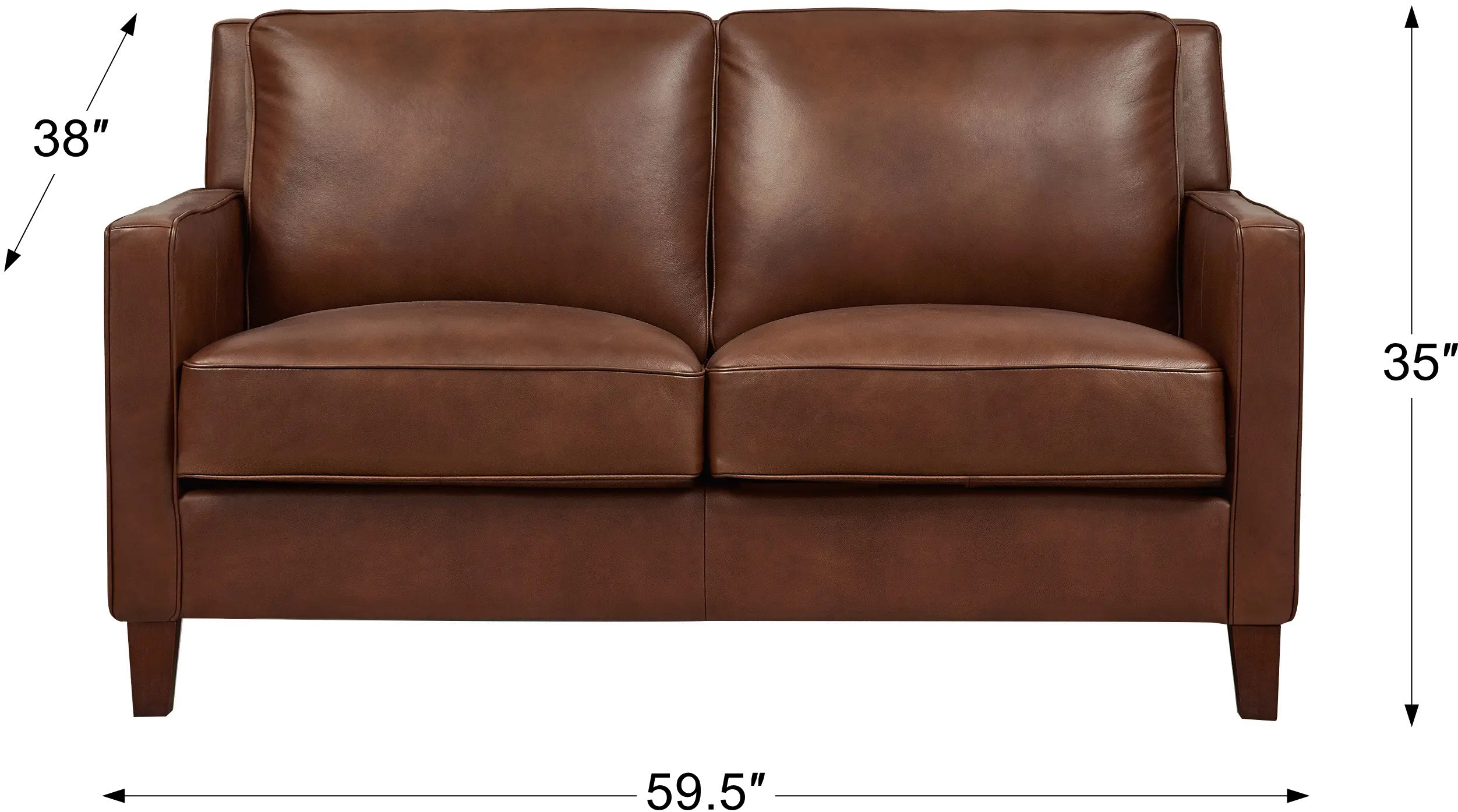 New Haven Brown Leather 3 Piece Living Room Set-3