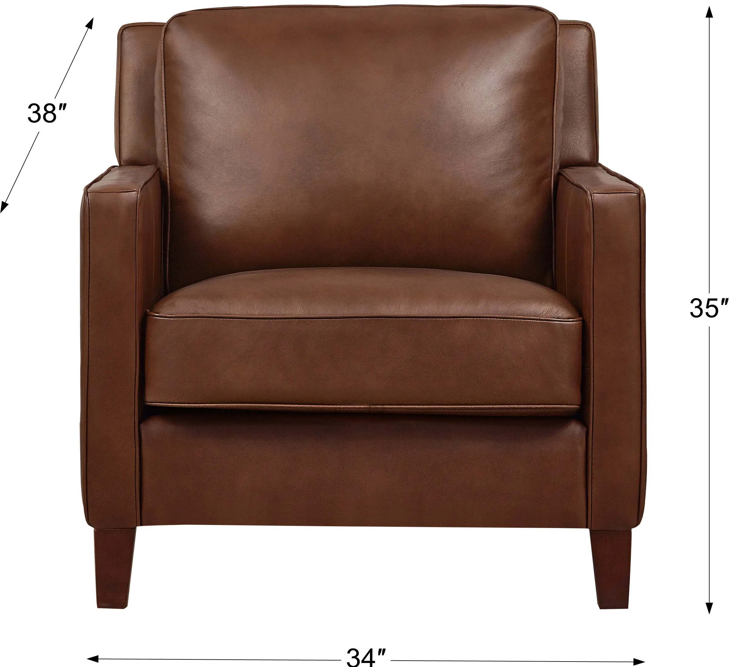 New Haven Brown Leather 3 Piece Living Room Set-4