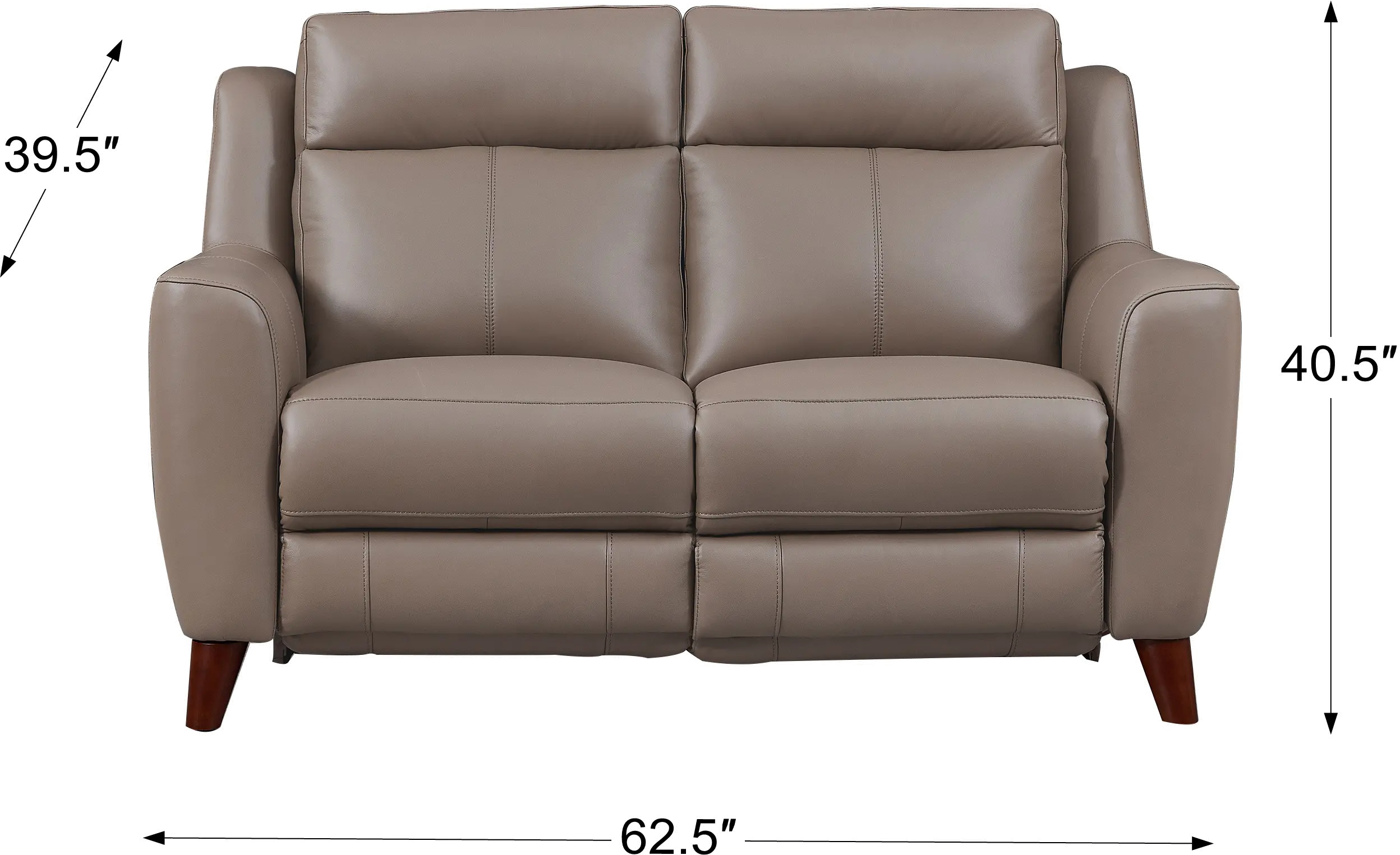 Fresno Taupe Leather 3 Piece Power Reclining Set-4