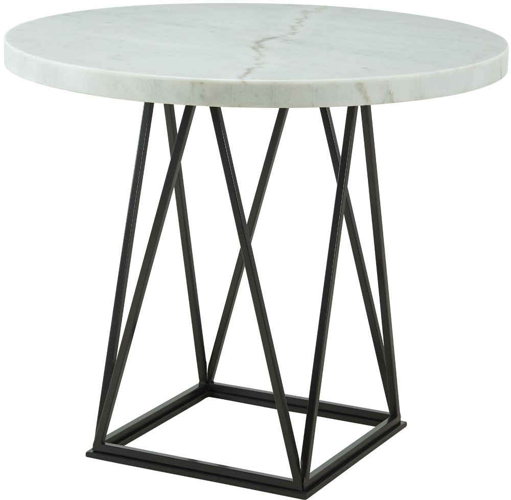 Rocco White Marble Round Counter Height Dining Table