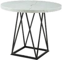 Rocco White Marble Round Counter Height Dining Table